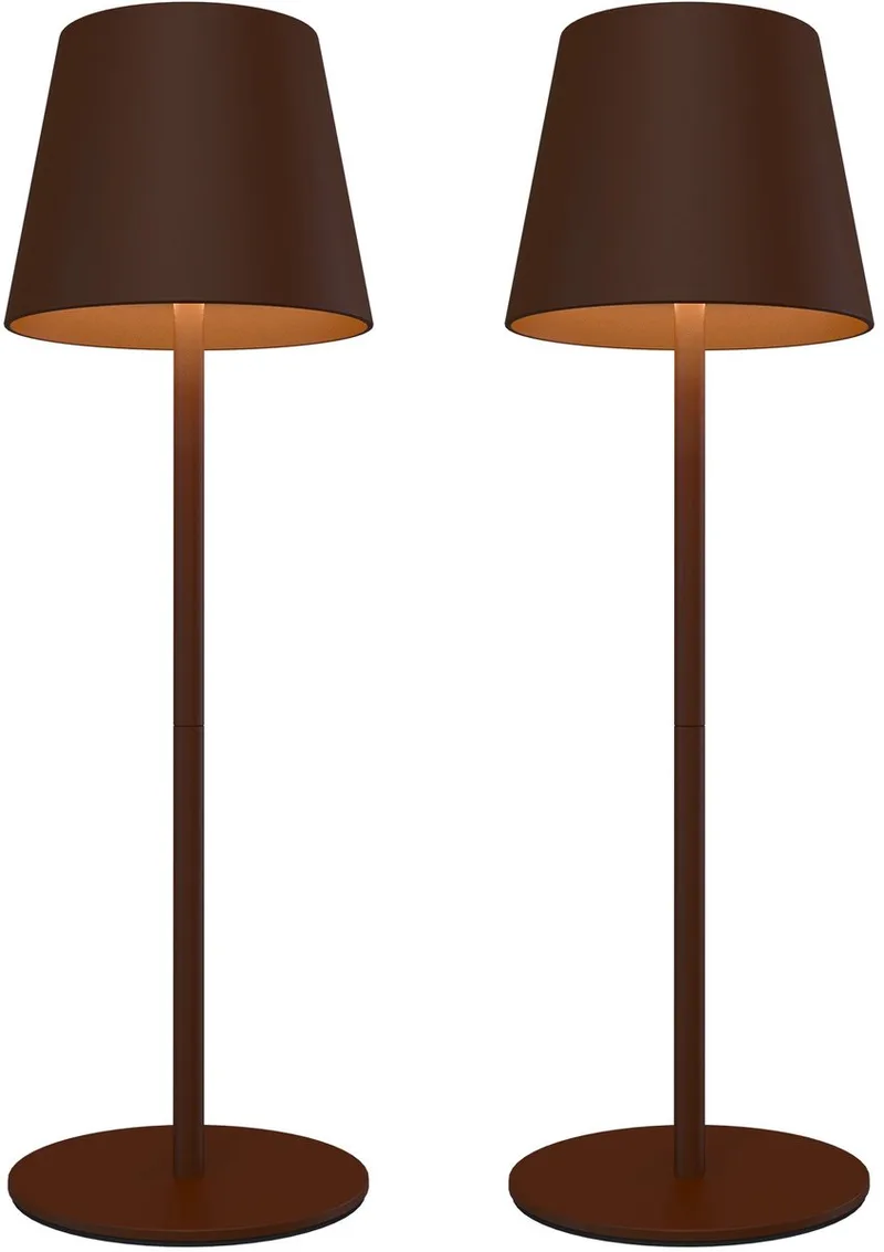 Ledvion – 2x Oplaadbare Tafellamp Nyra – LED - Dimbaar – IP54 – USB von Ledvion in Braun – Produktfoto