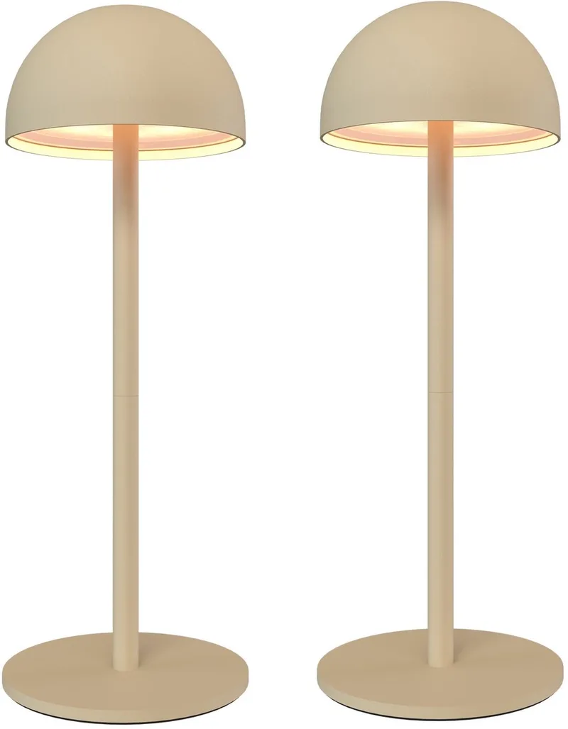Ledvion - 2x Oplaadbare Tafellamp Vita - LED - Dimbaar - IP54 - USB de Ledvion en Beige – photo produit