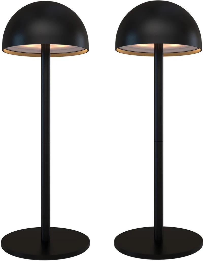 Ledvion - 2x Oplaadbare Tafellamp Vita - LED - Zwart - Dimbaar - IP54 - USB von Ledvion in Mat zwart – Produktfoto