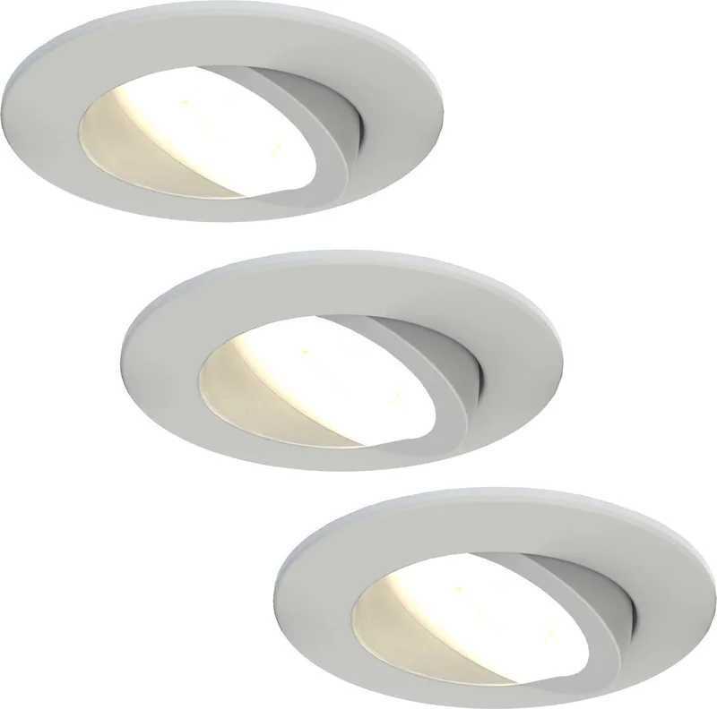 Ledvion - 3X LED Inbouwspot - Dimbaar - 5W - IP65 - CCT - COB - Ø75mm de Ledvion en Blanc – photo produit