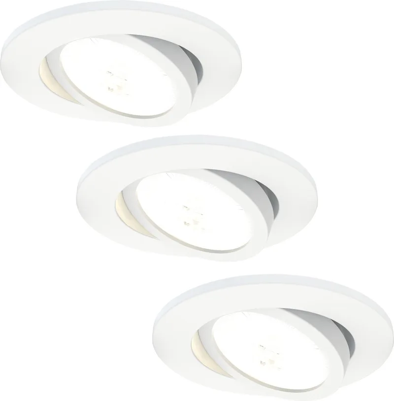 Ledvion - 3X LED Inbouwspot - Dimbaar - 7W - IP65 - CCT - COB - Ø90mm von Ledvion in Weiß – Produktfoto