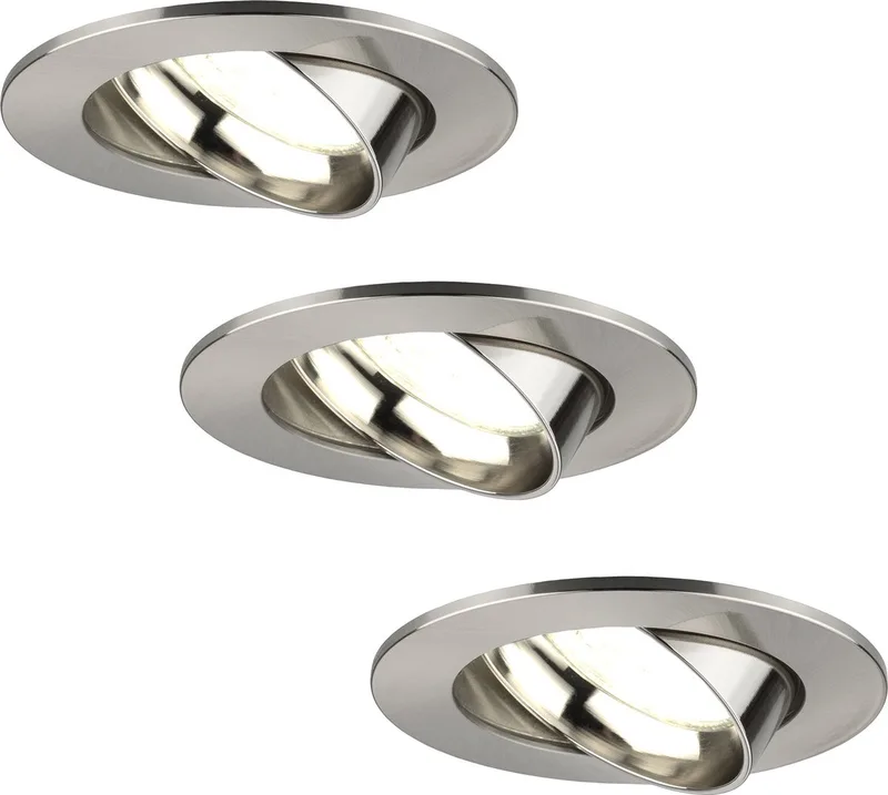 Ledvion - 3X LED Inbouwspot Rio - Dimbaar - 3W - 4000K - Ø85 mm by Ledvion in Rvs – product photo