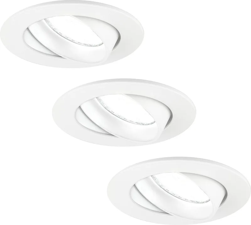 Ledvion - 3X LED Inbouwspot Rio - Dimbaar - 3W - 6500K - Ø85 mm fra Ledvion i Hvid – produktbillede