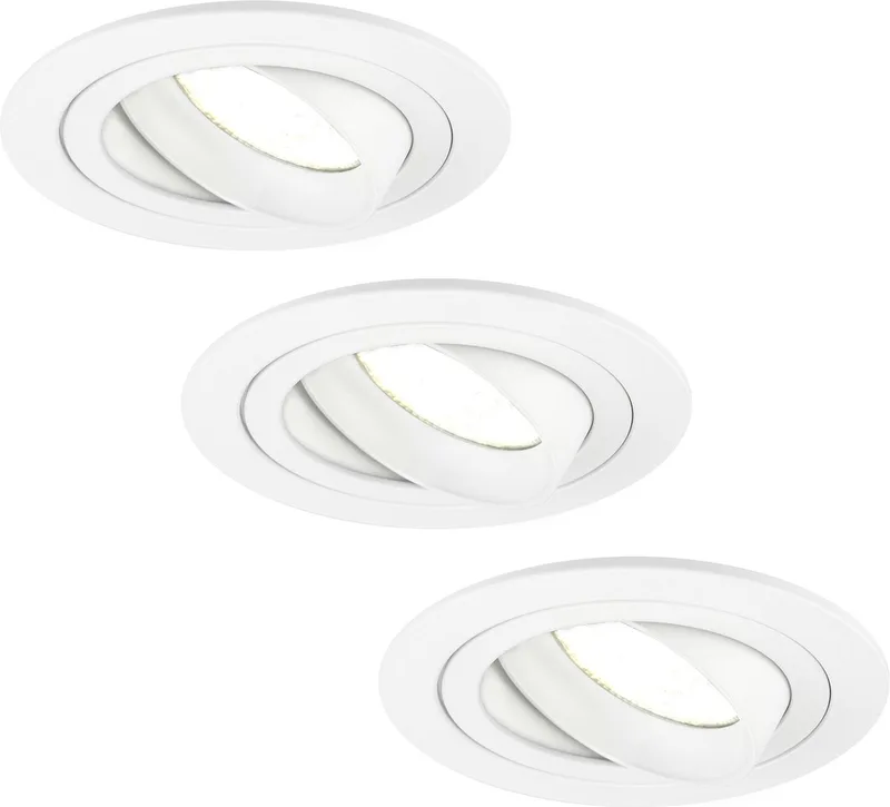 Ledvion - 3X LED Inbouwspot Tokyo - Dimbaar - 3W - 4000K - Ø92 mm by Ledvion in White – product photo