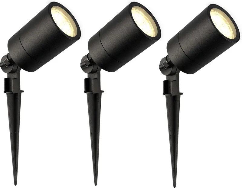 Ledvion - 3X LED Prikspots - 2700K - 5W - IP65 van Ledvion in Zwart – productfoto