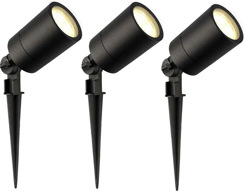 Ledvion - 3X LED Prikspots - 2700K - 5W - IP65 de Ledvion en Noir – photo produit