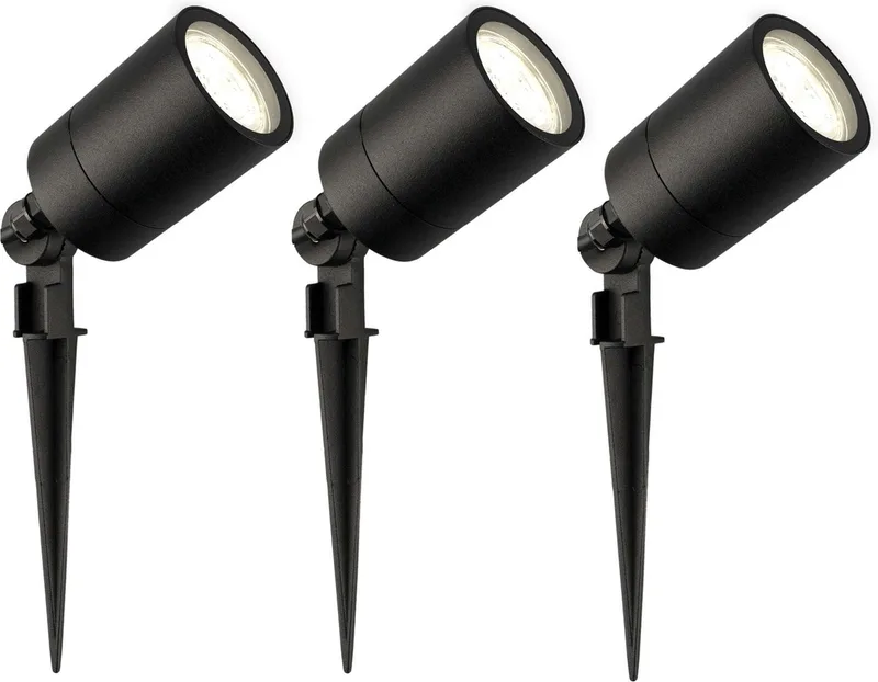 Ledvion - 3X LED Prikspots - 4000K - 5W - IP65 van Ledvion in Zwart – productfoto