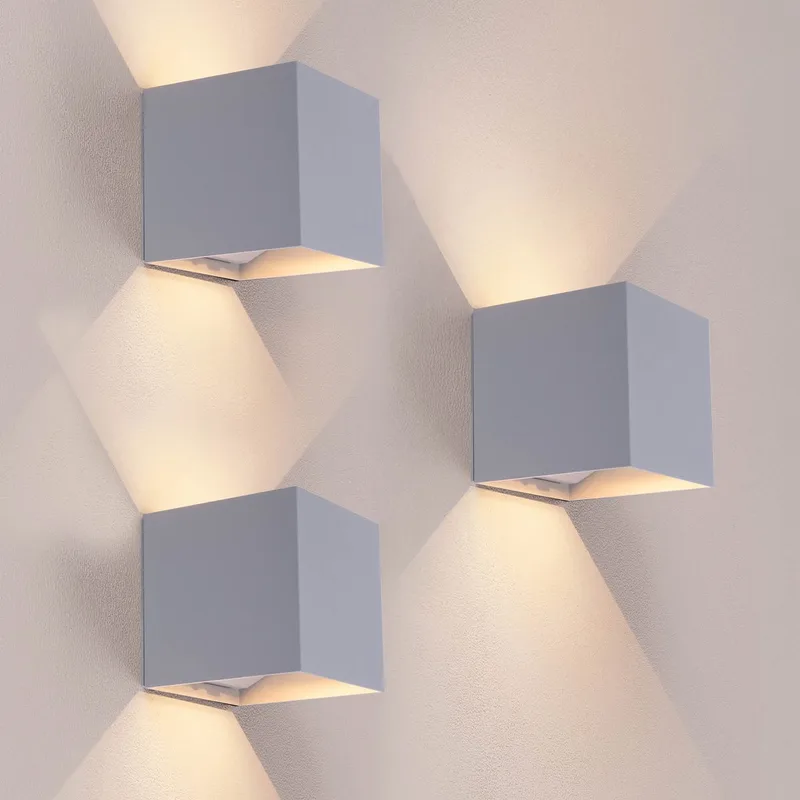 Ledvion - 3x USB Oplaadbare Wandlamp met Sensor – 4400 mAh – Draadloos – IP44 – Binnen & Buiten – Warm Wit Licht van Ledvion in Grijs – productfoto