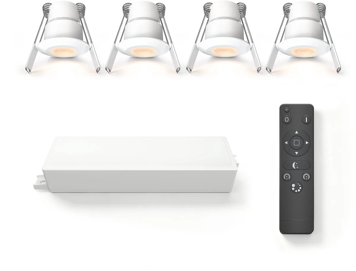 Ledvion 4 stuks LED Inbouwspot ø35mm IP65 3W Wit 2700K de Ledvion en Noir – photo produit