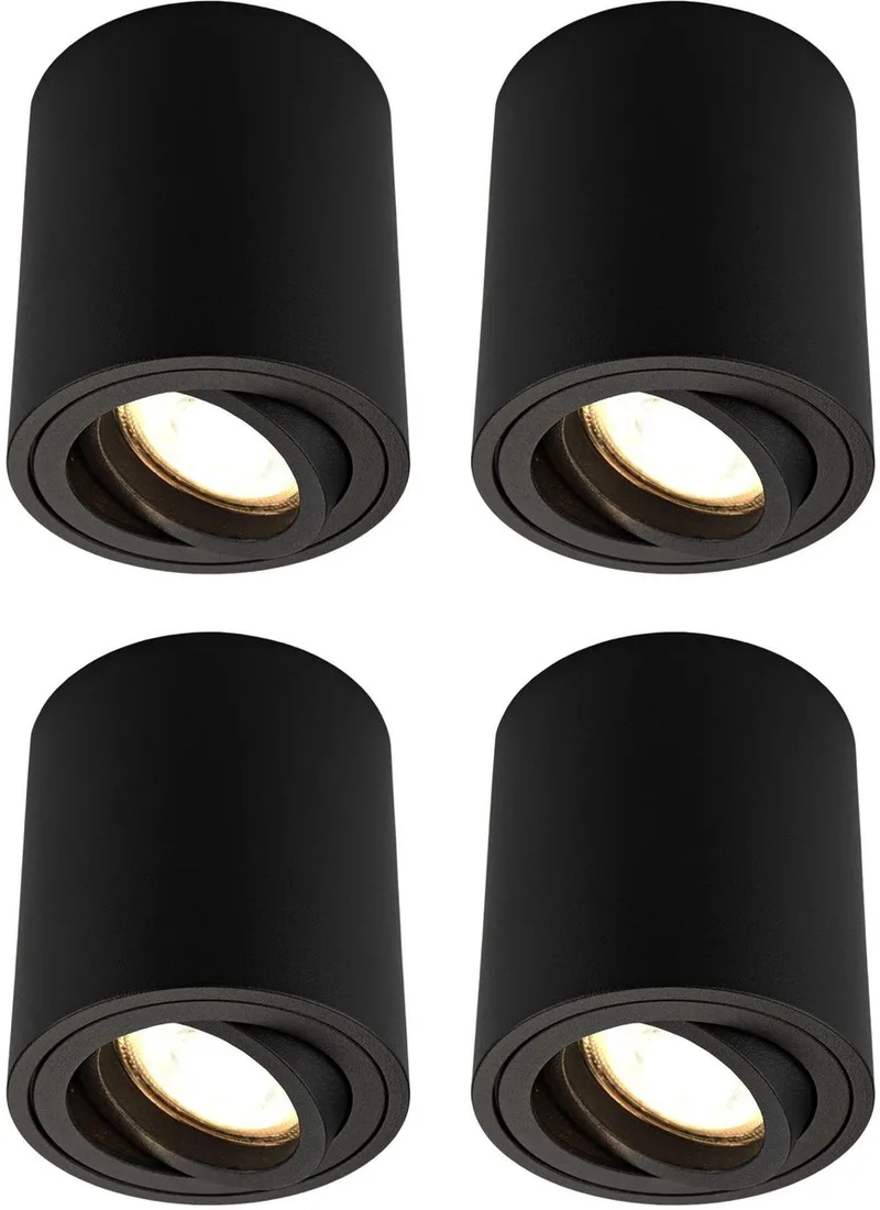Ledvion 4 stuks LED opbouwspot rond 3W warm wit de Ledvion en Noir – photo produit