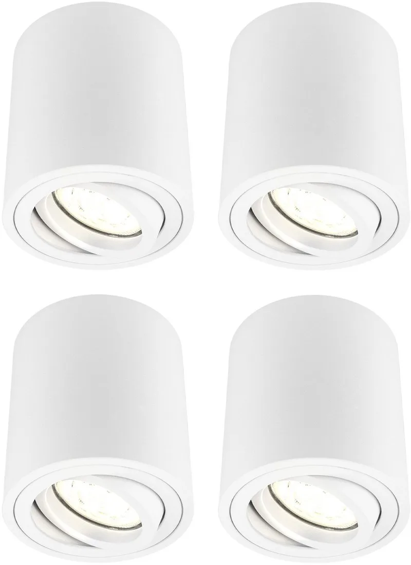 Ledvion 4 stuks LED opbouwspot wit rond 3W warm wit de Ledvion en Blanc – photo produit
