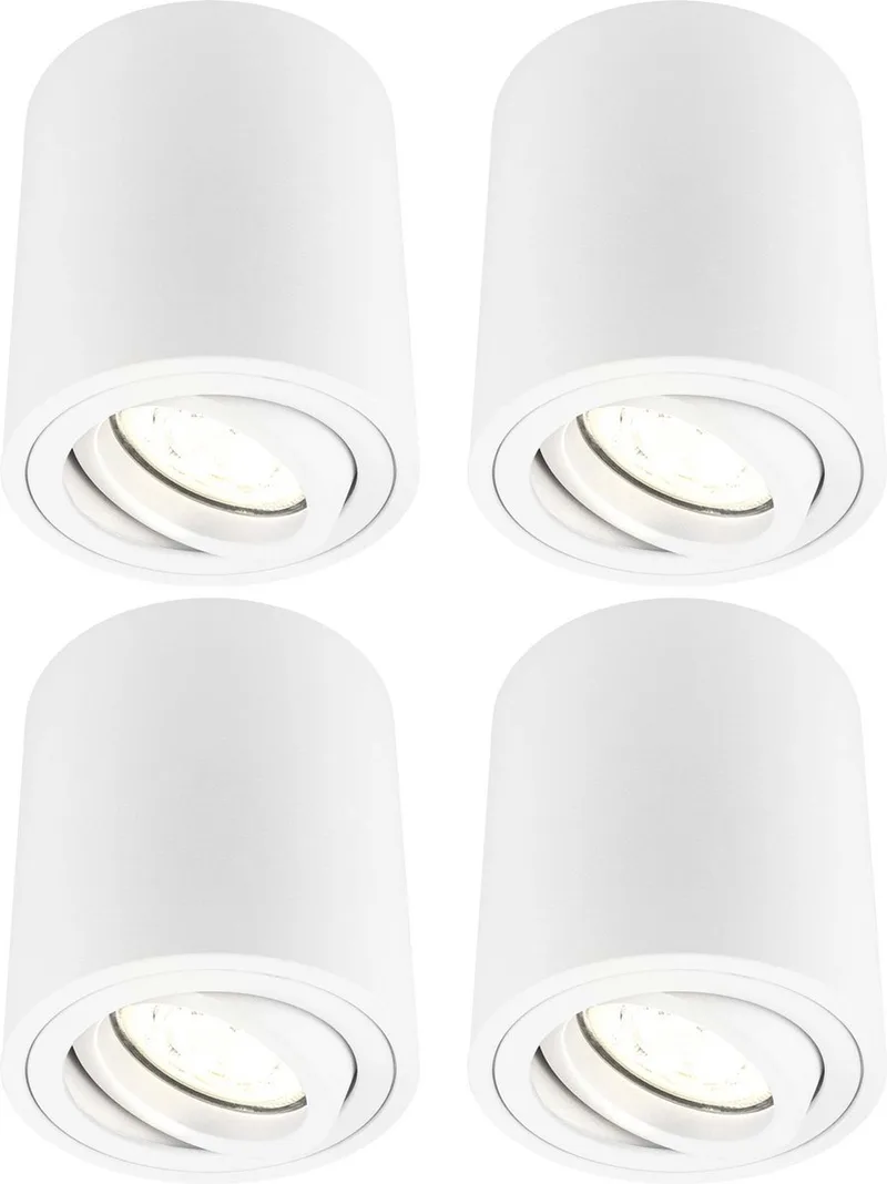 Ledvion - 4X LED Opbouwspots - Dimbaar - 5W - 2700K von Ledvion in Weiß – Produktfoto