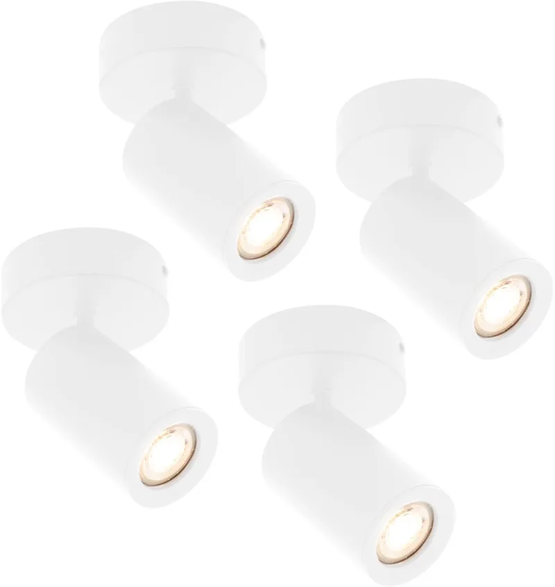 Ledvion - 4x LED Plafondspot - 1-lichts - Dimbaar - 3W - 2700K - GU10 - IP20 fra Ledvion i Hvid – produktbillede