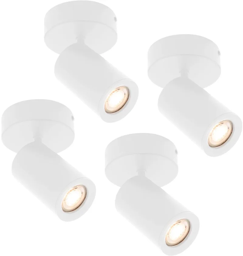 Ledvion - 4x LED Plafondspot - 1-lichts - GU10 - IP20 von Ledvion in Weiß – Produktfoto