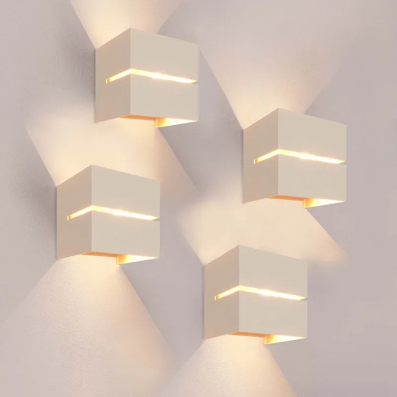 Ledvion - 4x LED Wandlamp - 3W - 3000K - IP54 - Tweezijdig - Buitenlamp de Ledvion en Beige – photo produit