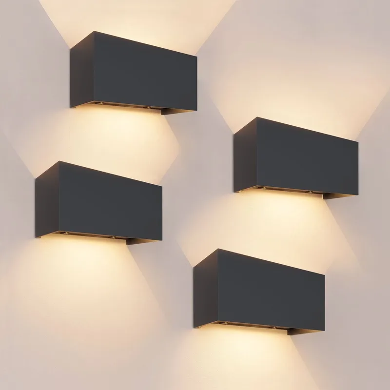 Ledvion - 4x LED Wandlamp - 9,5W - 3000K - IP54 - Tweezijdig - Buitenlamp by Ledvion in Black – product photo