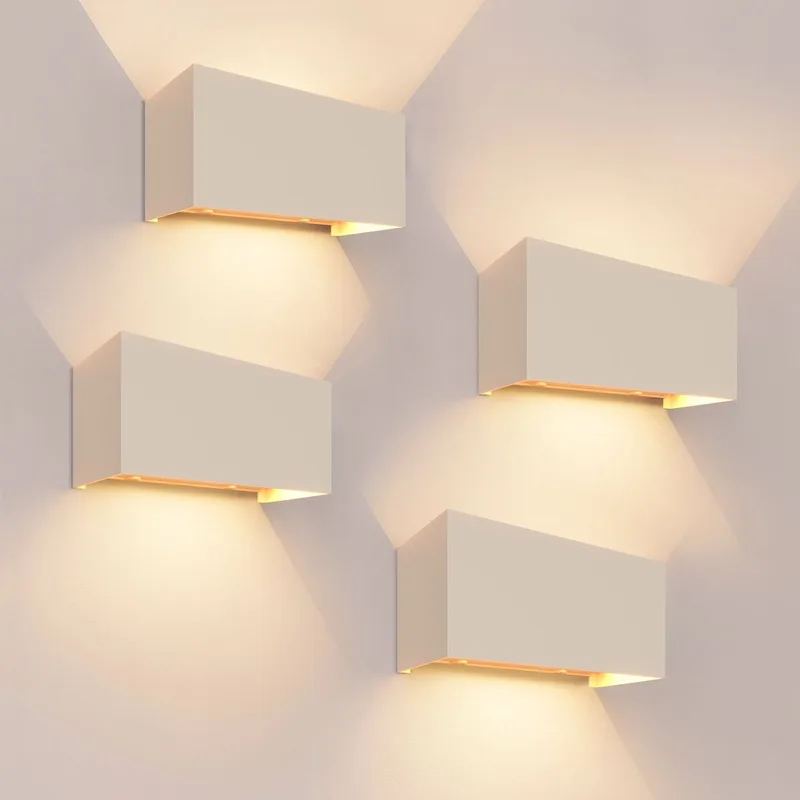 Ledvion - 4x LED Wandlamp - 9,5W - 3000K - IP54 - Tweezijdig - Buitenlamp de Ledvion en Beige – photo produit