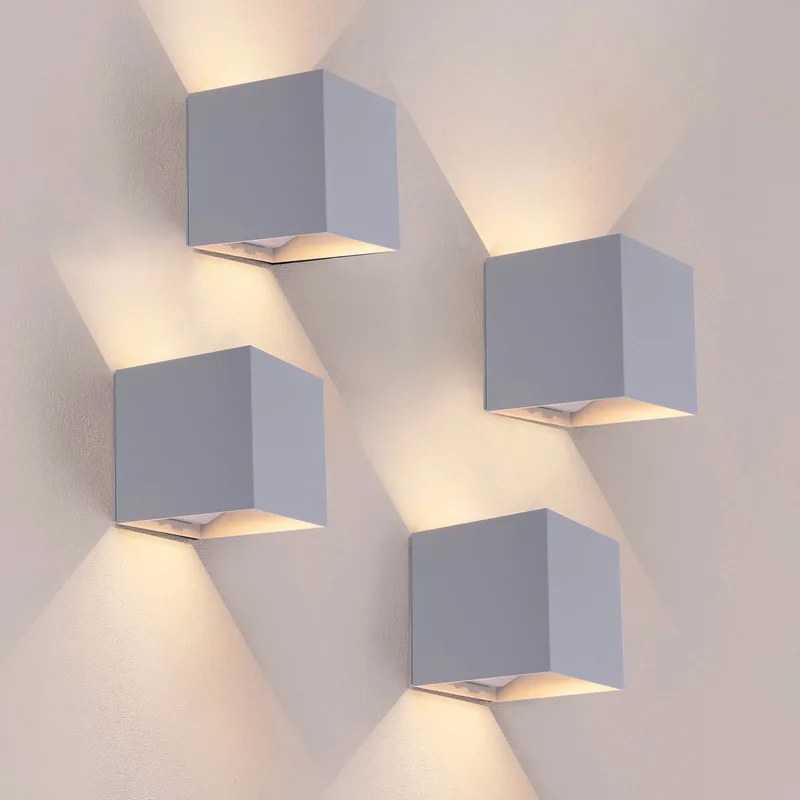 Ledvion - 4x USB Oplaadbare Wandlamp met Sensor – 4400 mAh – Draadloos – IP44 – Binnen & Buiten – Warm Wit Licht de Ledvion en Gris – photo produit