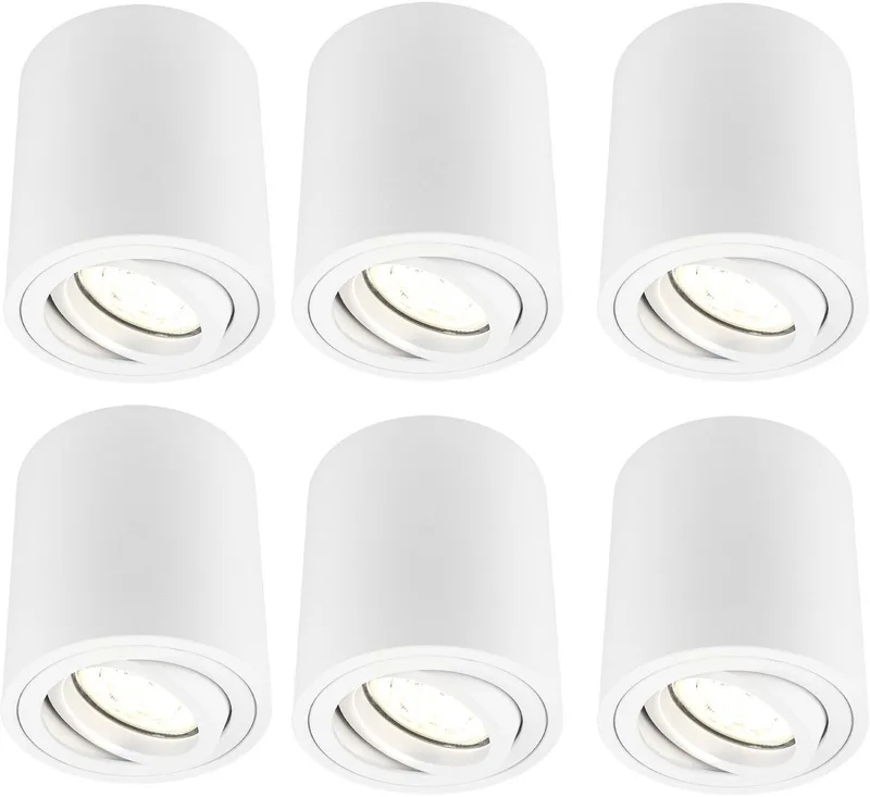 Ledvion 6 stuks LED opbouwspot wit rond 3W warm wit de Ledvion en Blanc – photo produit