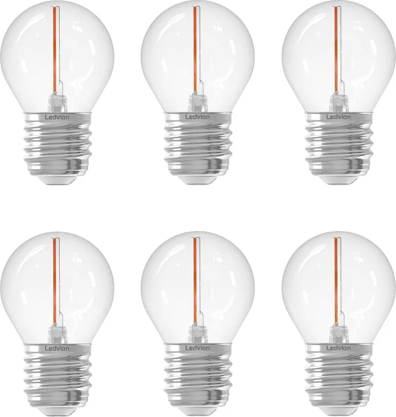Ledvion - 6X E27 LED Lamp Helder - 1W - 2100K - 50L de Ledvion – photo produit