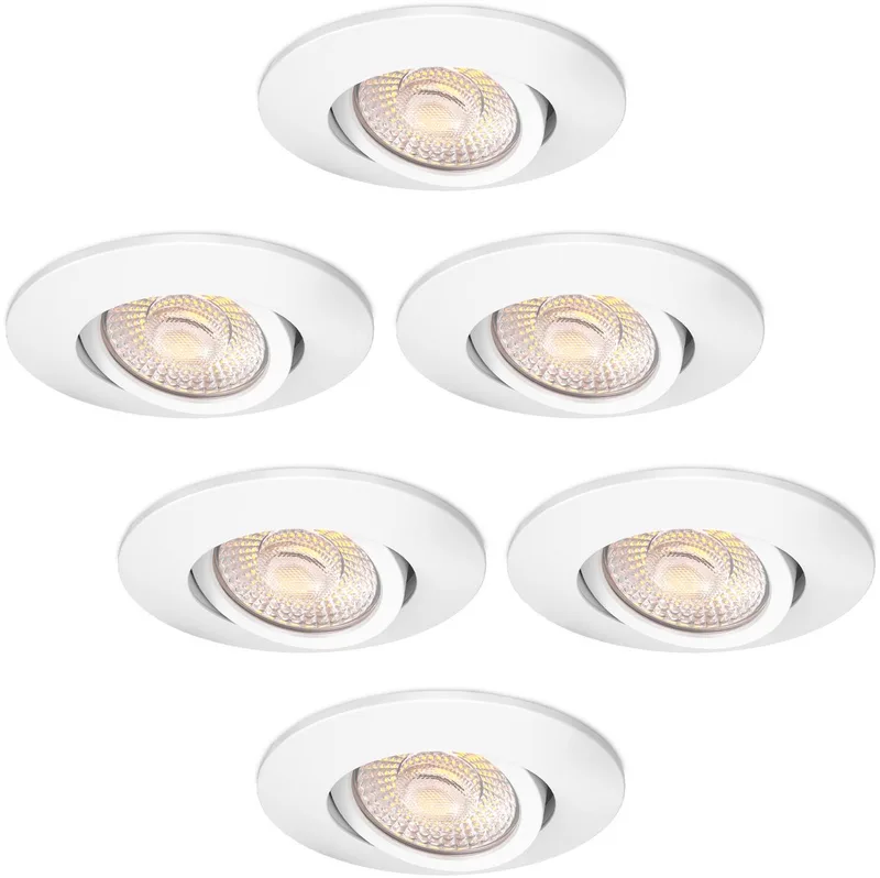 Ledvion - 6x LED Inbouwspot - 3W - CCT 2200K-4000K - Ø86mm - Dimbaar - RVS - IP65 fra Ledvion i Hvid – produktbillede