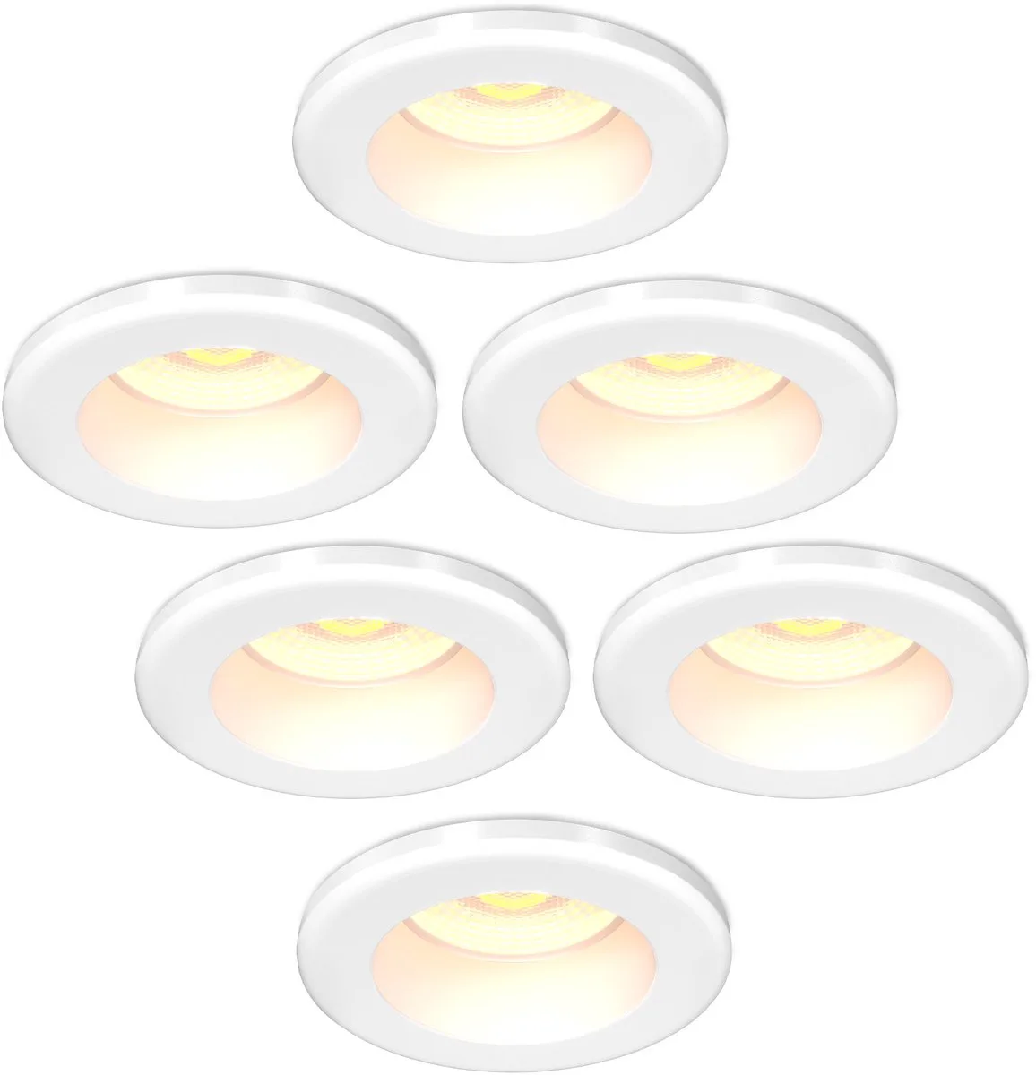 Ledvion - 6x LED Inbouwspot - 4W - CCT 2200K-4000K - Ø55mm - Dimbaar - RVS - IP65 by Ledvion in White – product photo