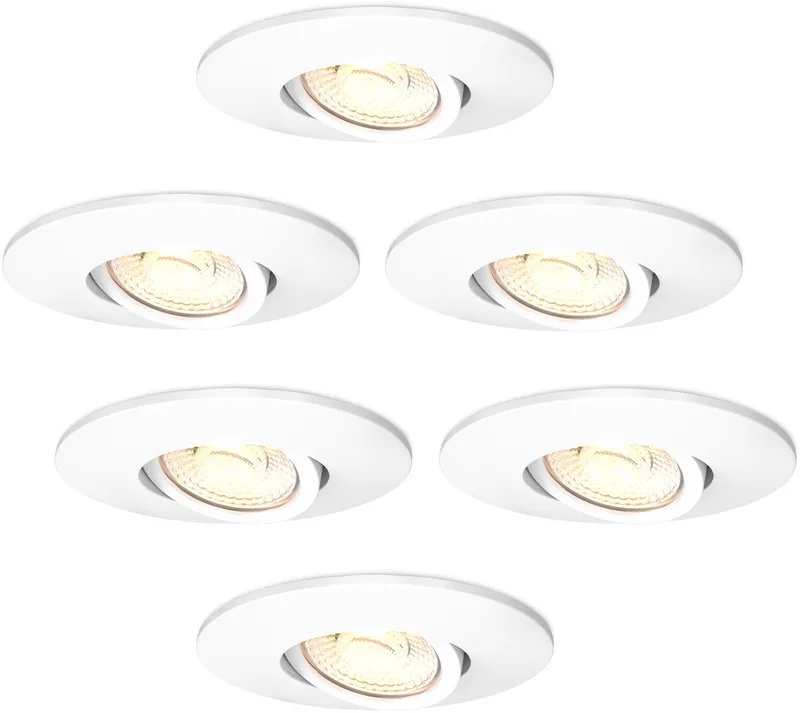 Ledvion - 6x LED Inbouwspot - 6W - CCT 2200K-4000K - Ø96mm - Dimbaar - RVS - IP65 fra Ledvion i Hvid – produktbillede