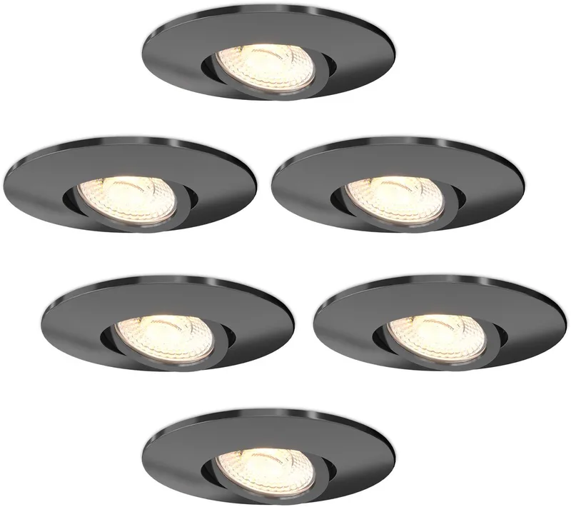 Ledvion - 6x LED Inbouwspot - 6W - CCT 2200K-4000K - Ø96mm - Dimbaar - RVS - IP65 fra Ledvion i Sort – produktbillede