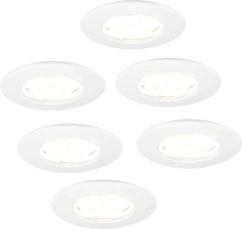 Ledvion - 6X LED Inbouwspot - Dimbaar - 5W - 2700K - Ø84mm - IP65 van Ledvion in Wit – productfoto