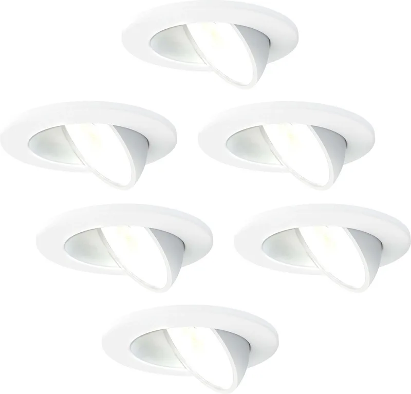 Ledvion - 6X LED Inbouwspot - Dimbaar - 5W - IP65 - CCT - COB - Ø75mm von Ledvion in Weiß – Produktfoto