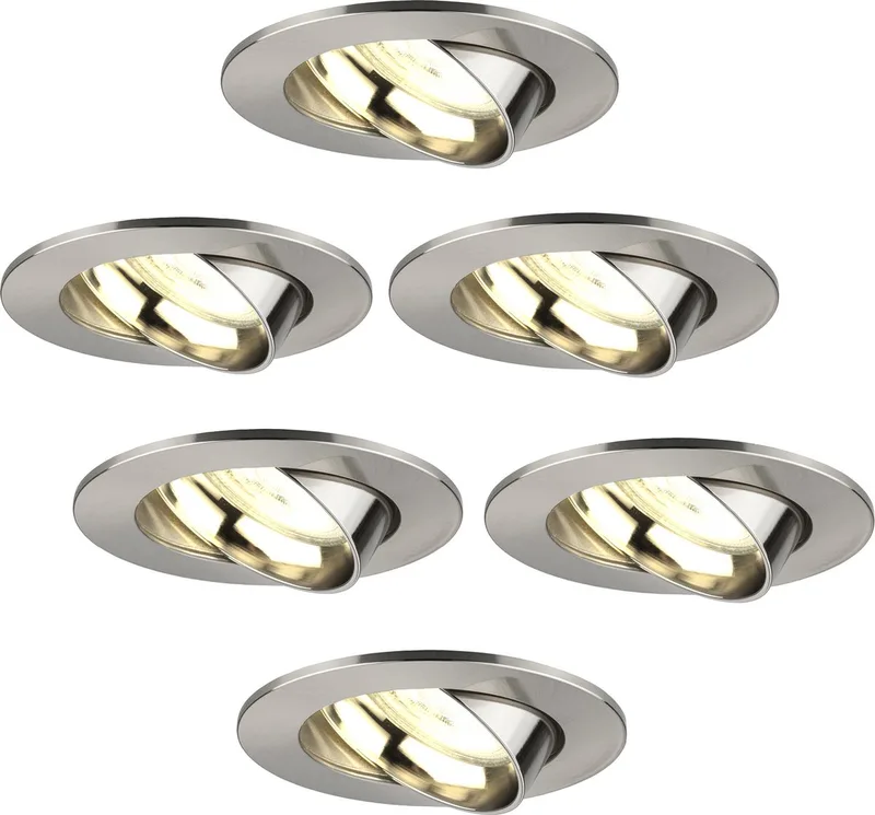 Ledvion - 6X LED Inbouwspot Rio - Dimbaar - 3W - 2700K - Ø85 mm fra Ledvion i Rvs – produktbillede