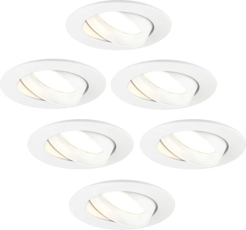 Ledvion - 6X LED Inbouwspot Rio - Dimbaar - 3W - 2700K - Ø85 mm de Ledvion en Blanc – photo produit