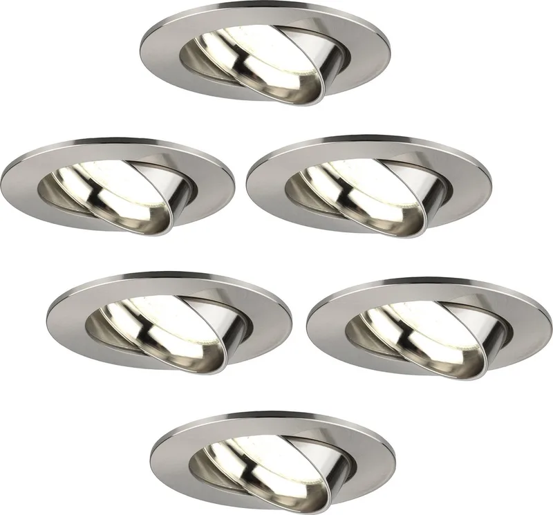 Ledvion - 6X LED Inbouwspot Rio - Dimbaar - 3W - 4000K - Ø85 mm by Ledvion in Rvs – product photo
