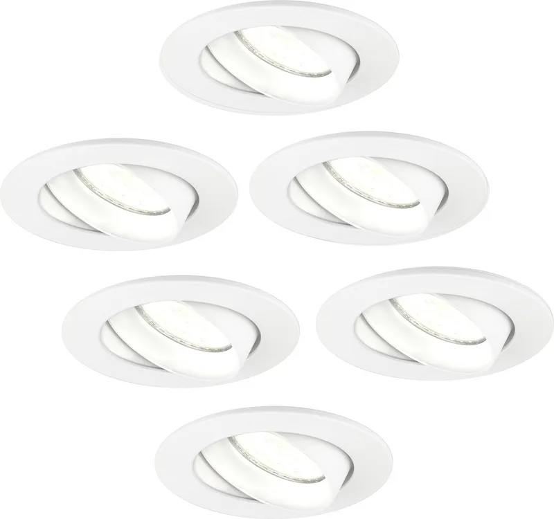Ledvion - 6X LED Inbouwspot Rio - Dimbaar - 3W - 4000K - Ø85 mm de Ledvion en Blanc – photo produit