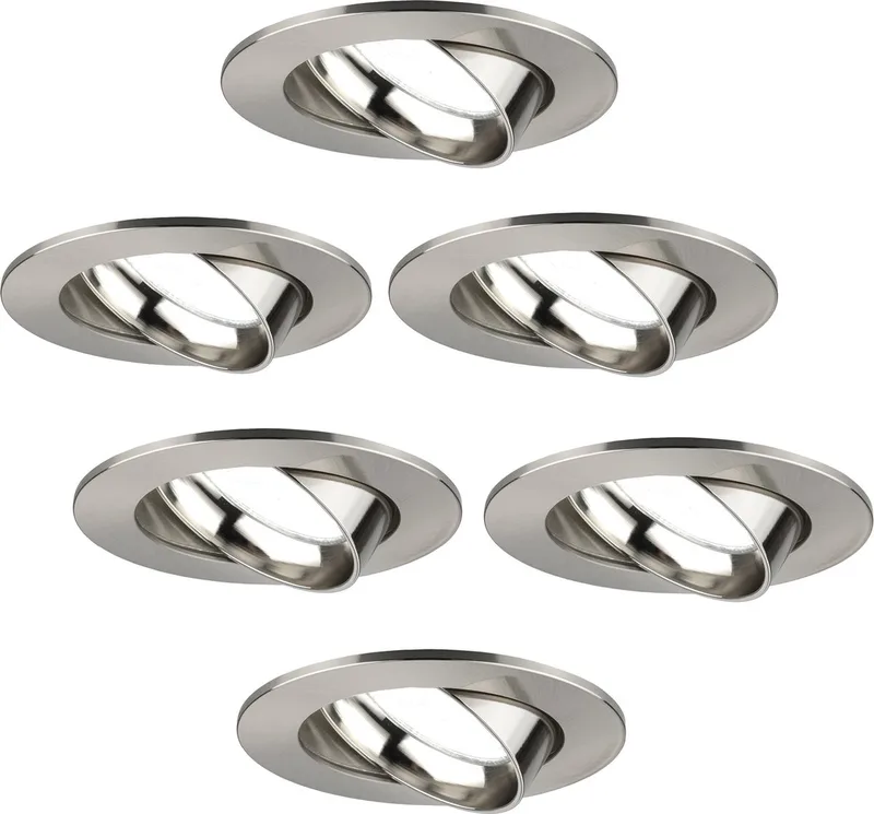 Ledvion - 6X LED Inbouwspot Rio - Dimbaar - 3W - 6500K - Ø85 mm de Ledvion en Rvs – photo produit