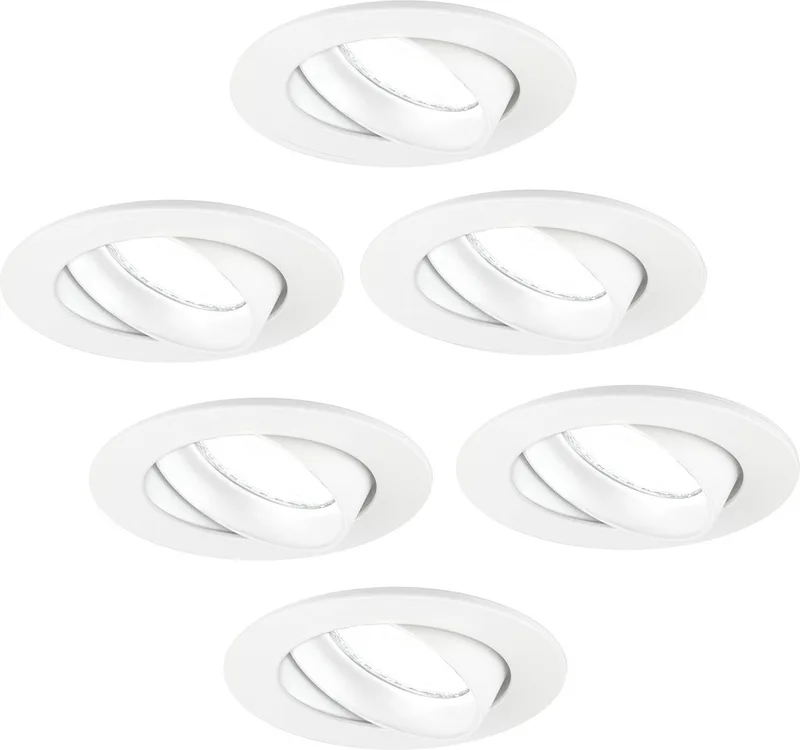 Ledvion - 6X LED Inbouwspot Rio - Dimbaar - 3W - 6500K - Ø85 mm de Ledvion en Blanc – photo produit