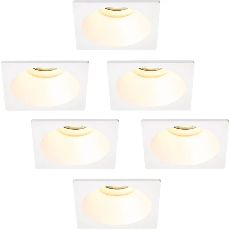 Ledvion – 6x LED Inbouwspot Rond 81x81mm – Dimbaar – Kantelbaar – GU10 – 2700K – 3W – IP20 von Ledvion in Weiß – Produktfoto