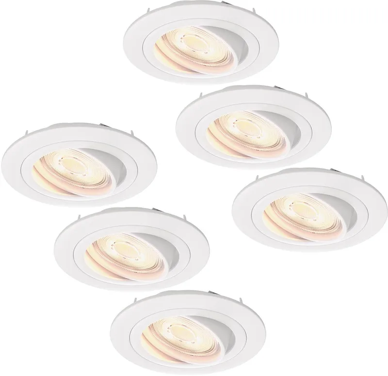 Ledvion - 6X LED Inbouwspot Tokyo - Dimbaar - 3W - 2700K - Ø92 mm de Ledvion en Blanc – photo produit