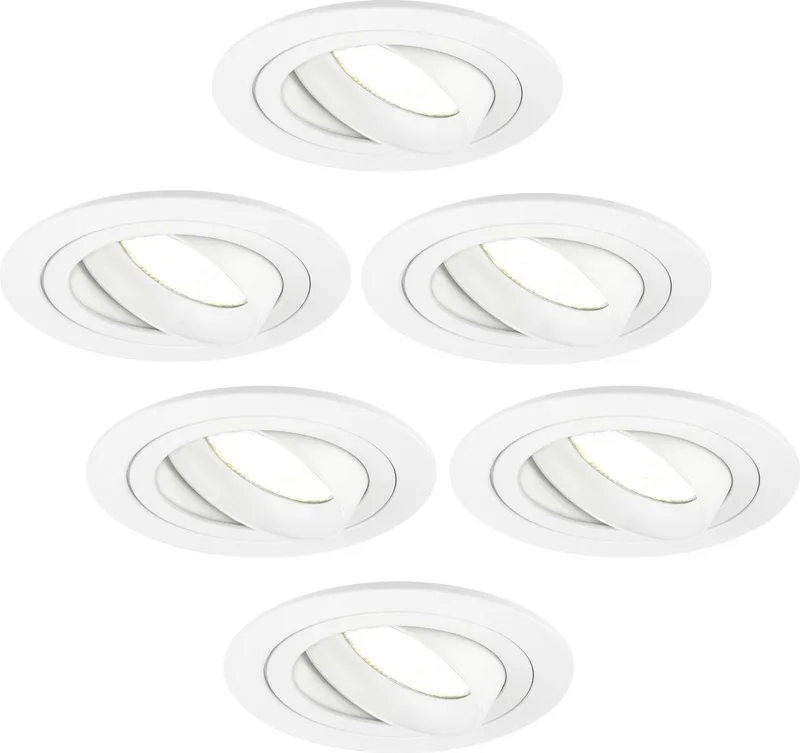Ledvion - 6X LED Inbouwspot Tokyo - Dimbaar - 3W - 4000K - Ø92 mm by Ledvion in White – product photo