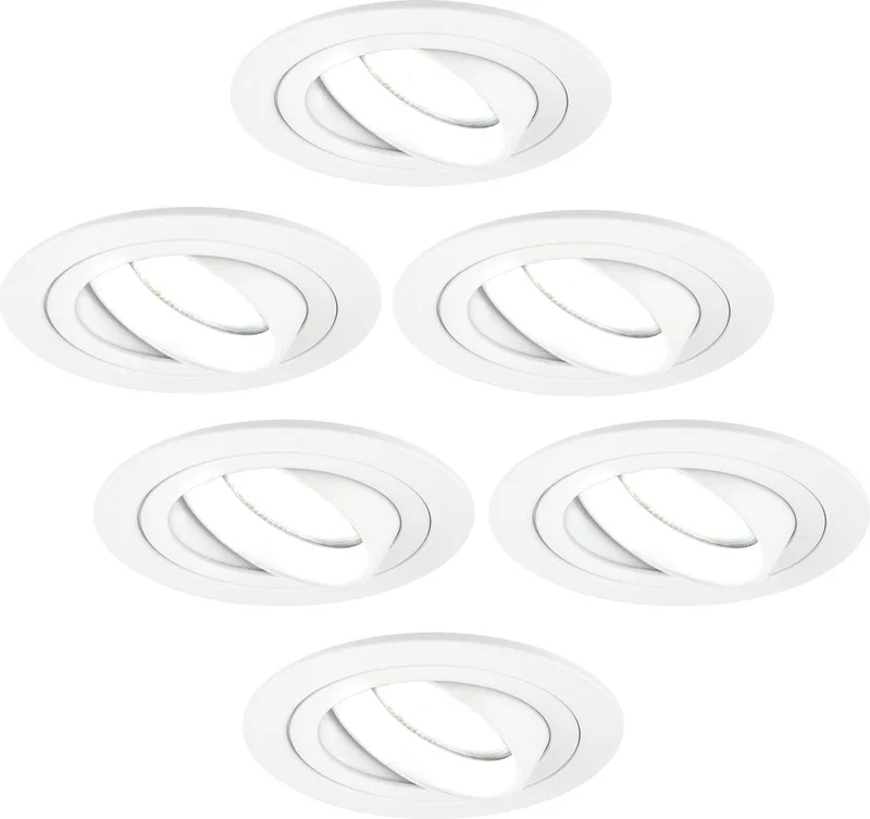 Ledvion - 6X LED Inbouwspot Tokyo - Dimbaar - 3W - 6500K - Ø92 mm de Ledvion en Blanc – photo produit