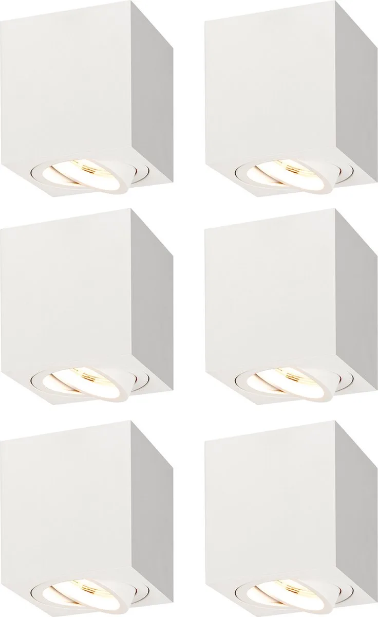 Ledvion - 6X LED Opbouwspot - Dimbaar - 3W - 2700K de Ledvion en Blanc – photo produit