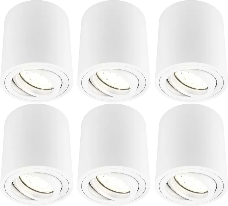 Ledvion - 6X LED Opbouwspot - Dimbaar - 5W - 2700K van Ledvion in Wit – productfoto