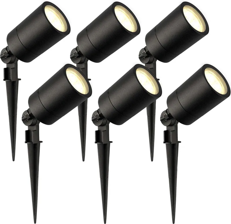 Ledvion - 6X LED Prikspots - 2700K - 5W - IP65 fra Ledvion i Sort – produktbillede