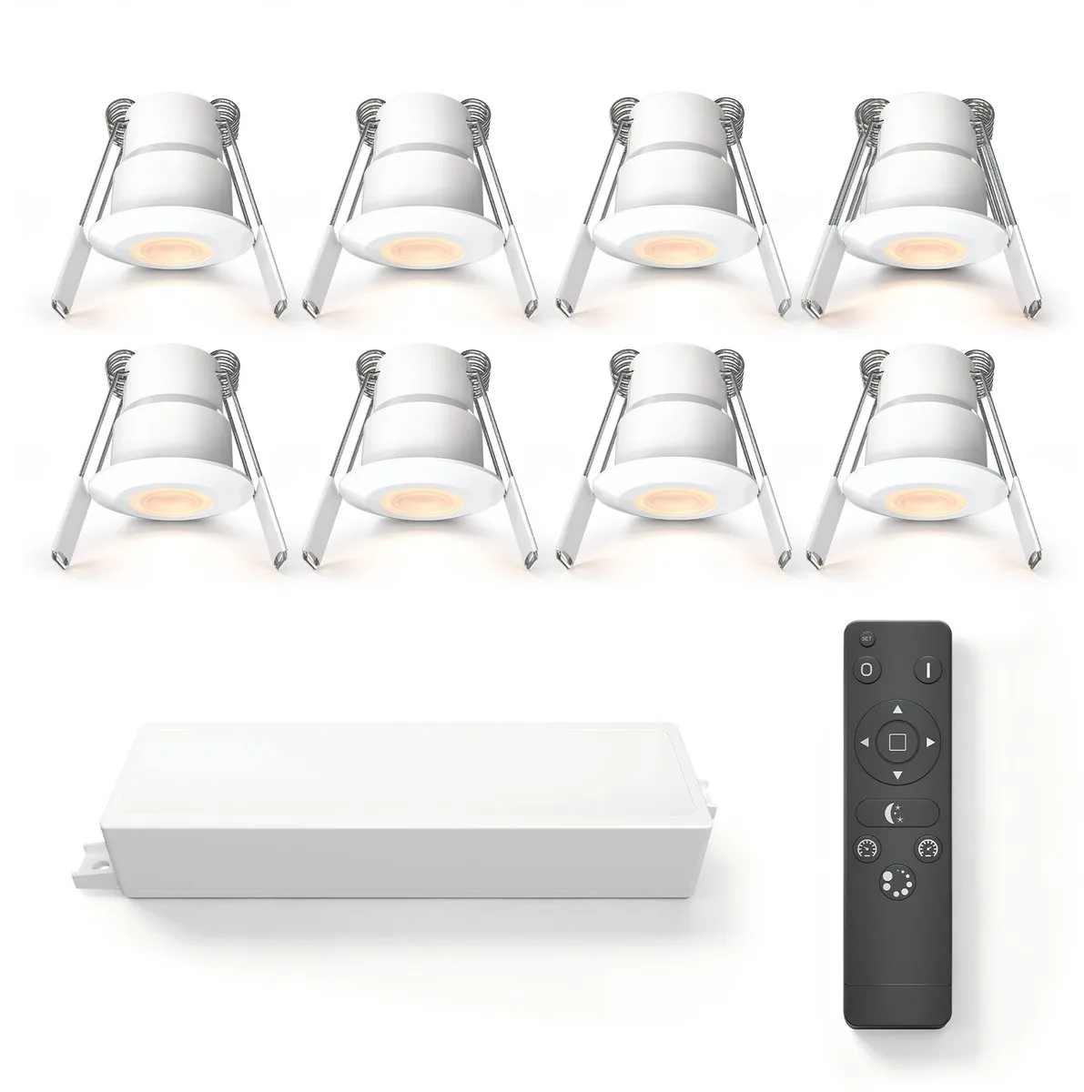 Ledvion 8 stuks LED Inbouwspot ø35mm IP65 3W Wit 2700K fra Ledvion i Sort – produktbillede