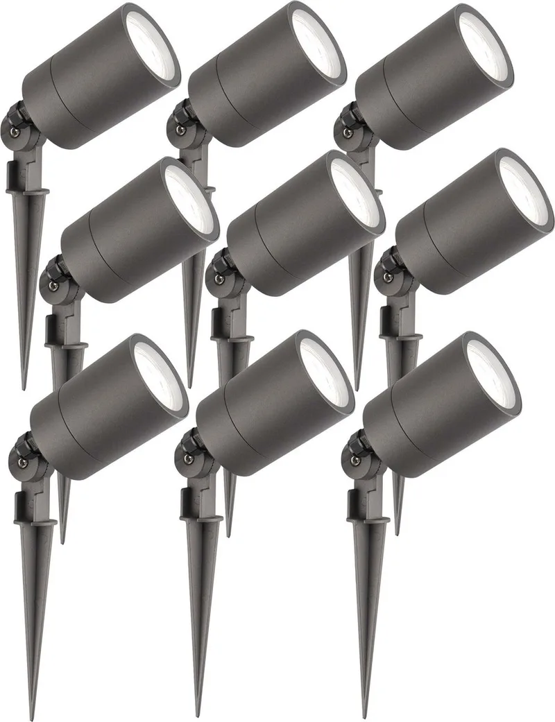 Ledvion - 9X LED Prikspots - IP65 - 5W - 6500K - 2M by Ledvion in Anthracite – product photo