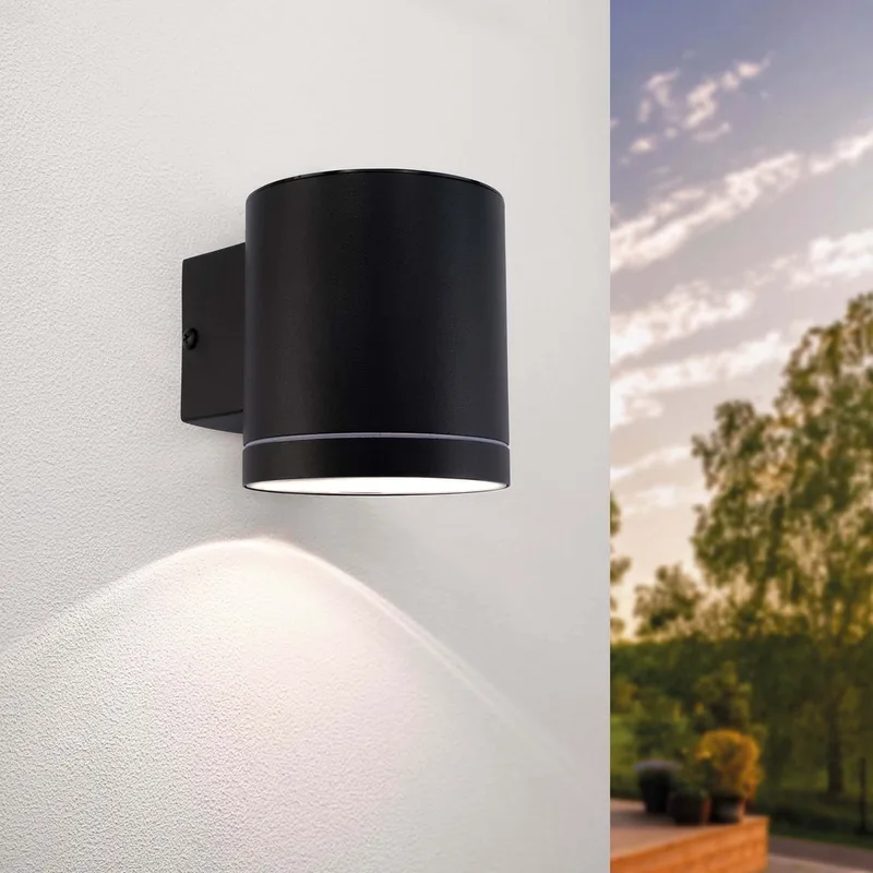 Solar LED Wandlamp - 3000K - IP44 - Arche fra Ledvion i Sort – produktbillede