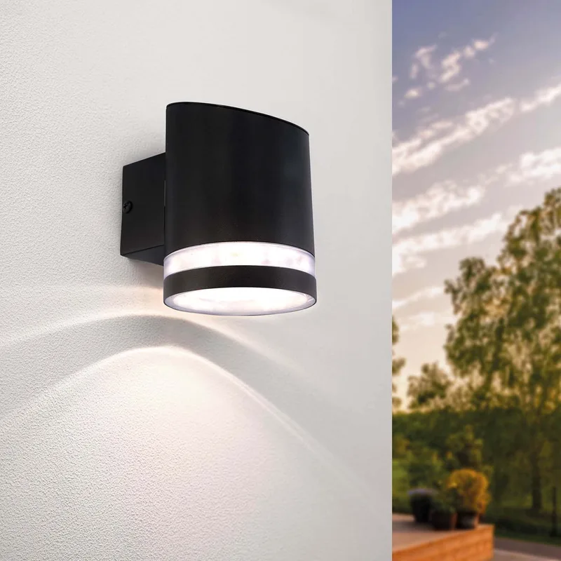 Solar LED Wandlamp - 3000K - IP44 - Elara de Ledvion en Noir – photo produit