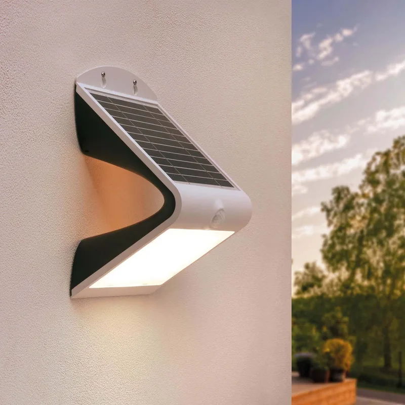 Solar LED Wandlamp - 4W - 3000K - IP65 - 220L von Ledvion in Weiß – Produktfoto
