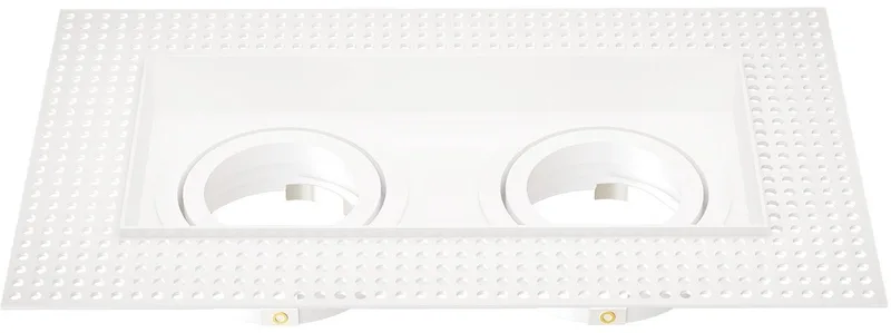 Trimless LED Inbouwspot Dubbelarmatuur 130x130mm – Dimbaar – Kantelbaar – GU10 – IP20 von Ledvion in Weiß – Produktfoto
