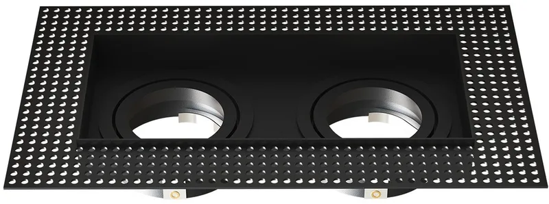 Trimless LED Inbouwspot Dubbelarmatuur 130x130mm – Dimbaar – Kantelbaar – GU10 – IP20 de Ledvion en Noir – photo produit